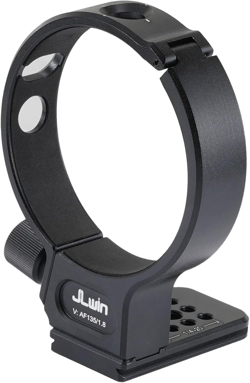 FocusFoto Metal Tripod Collar Mount Ring 85mm for Viltrox AF 135mm F1.8 LAB FE/Z-Mount Lens, Bottom with 1/4" & 3/8" Thread Screw Mount Dovetail Groove Quick-Release Plate for Acra-Swiss Tripod - Image 2